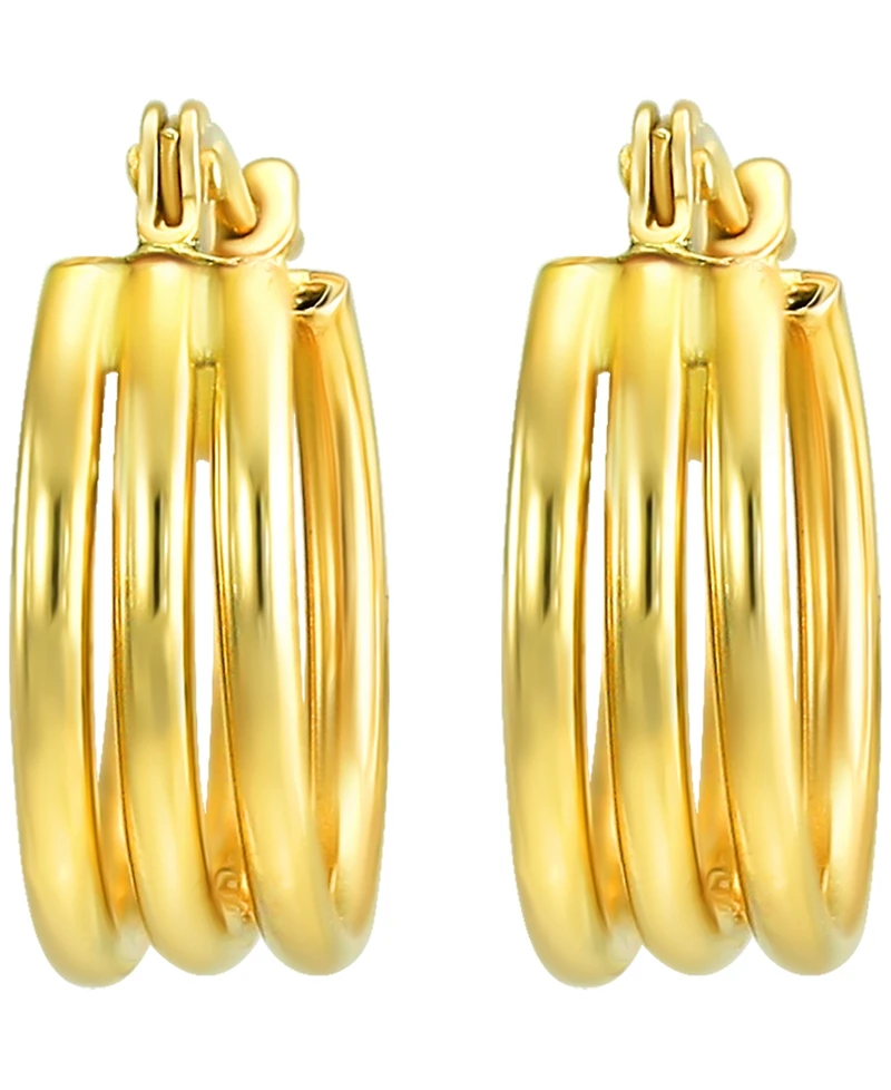 Macy's Three-Row Huggie Hoop Earrings in 10k Yellow Gold