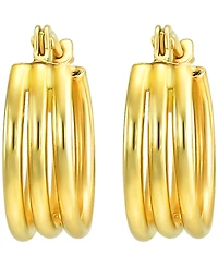 Macy's Three-Row Huggie Hoop Earrings in 10k Yellow Gold