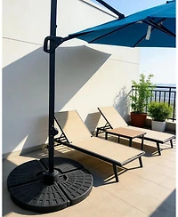 gaomon Heavy Duty Fillable Patio Umbrella Base Stand, 4-Piece Cantilever Offset Umbrella Weight Base for Outdoor Garden Backyard