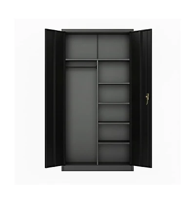 gaomon 74 Inch Heavy-Duty Steel Storage Cabinet, Freestanding Closet with Locking Doors, Adjustable Shelves