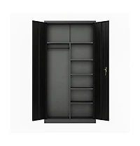 gaomon 74 Inch Heavy-Duty Steel Storage Cabinet, Freestanding Closet with Locking Doors, Adjustable Shelves