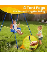 gaomon Upgraded Toddler Swing with Basketball Hoop, Baby Swing Outdoor with Detachable Design, Safety Belt, Foldable Frame for Backyard/Indoor