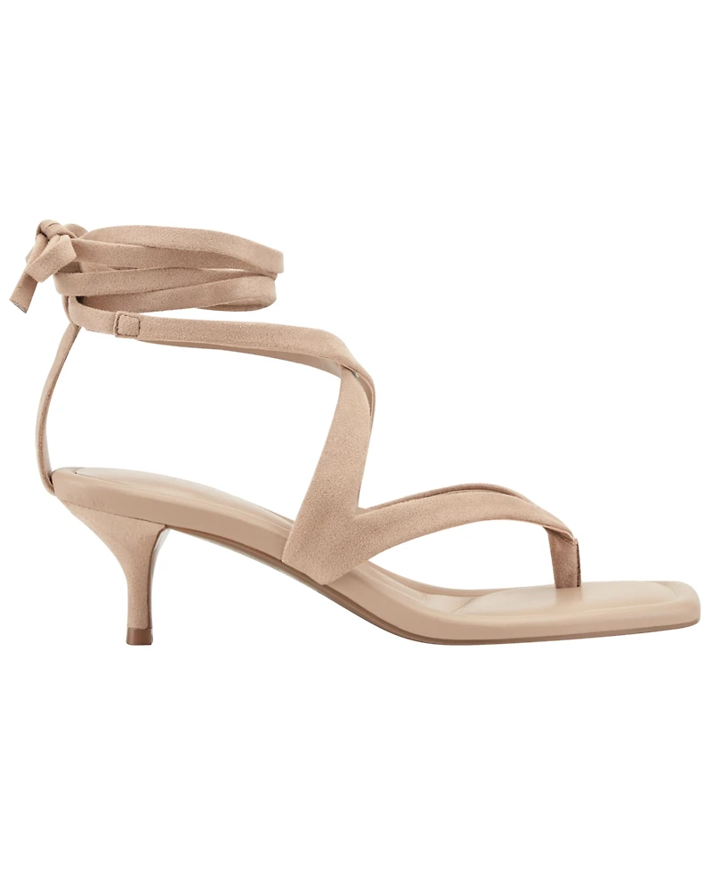 Marc Fisher Women's Yoyo Strappy Ankle Wrap Kitten Heel Sandals