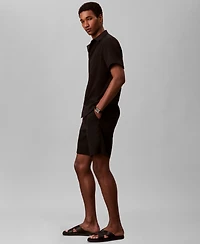 Calvin Klein Men's Straight Seersucker Elastic 7" Shorts