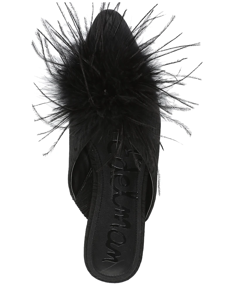 Sam Edelman Women's Khai Feather Slip-On Mule Flats