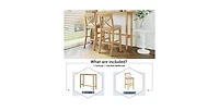 Flynama Farmhouse 48" Bar Height Dining Set with 2 Stools for Small Nook