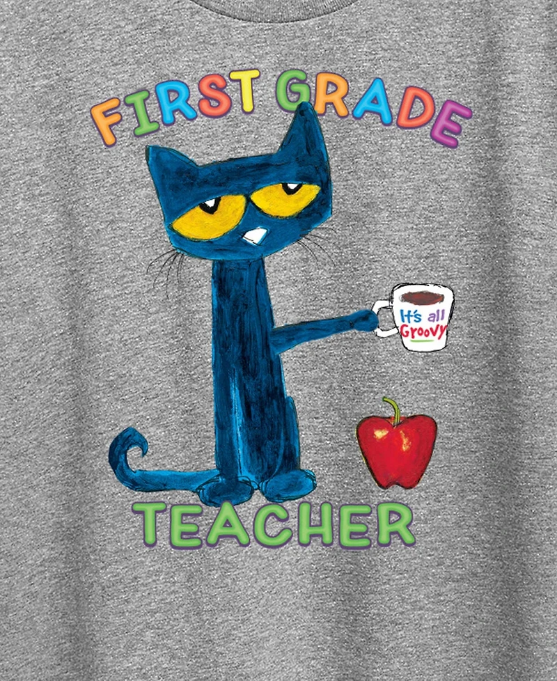 Hybrid Apparel Plus Pete the Cat First Grade Teacher Graphic T-Shirt