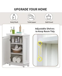 Midola Bathroom Cabinet Triangle Corner Storage Cabinet with Adjustable Shelf Modern Style Mdf Board