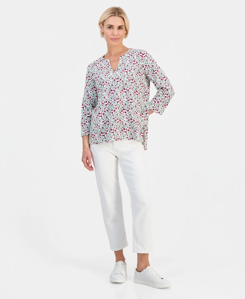 Style & Co Petite Split-Neck Tunic, Macy's Exclusive