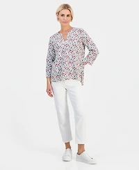 Style & Co Petite Split-Neck Tunic, Macy's Exclusive