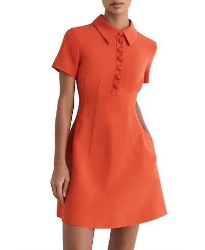 Reiss Women's Half-Button Flippy Mini Dress