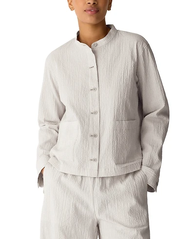 Eileen Fisher Women's Mandarin Collar Shirt Jacket, Regular and Plus