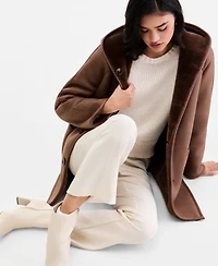 Calvin Klein Women's Hooded Reversible Teddy Jacket