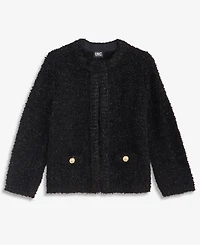 I.n.c. International Concepts Women's Petite Eyelash-Knit Gold-Tone Button Cardigan, Macy's Exclusive