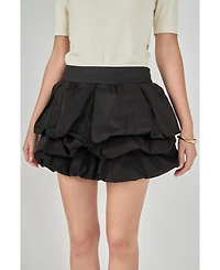endless rose Women's Tiered Bubble Mini Skirt