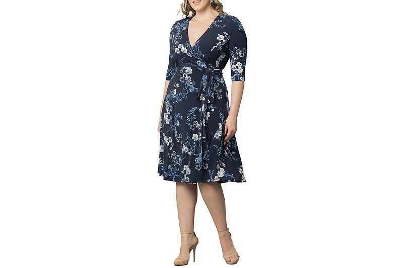 Kiyonna Plus Signature Print Wrap Dress