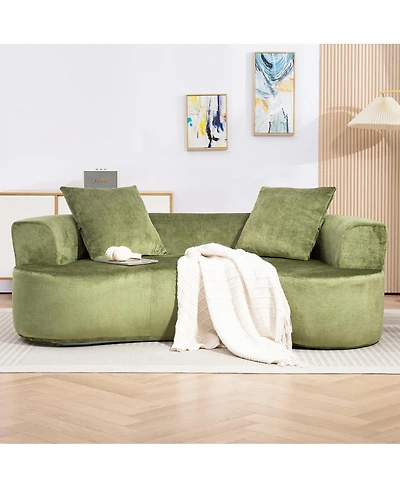 Dyhome 79" Modern Upholstered Sofa, Curved Loveseat Cloud Couch For Small Spaces