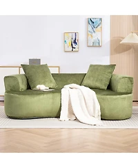 Dyhome 79" Modern Upholstered Sofa, Curved Loveseat Cloud Couch For Small Spaces