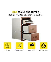 gaomon Outdoor Stainless Steel Kitchen Drawers for Kitchen Island, Patio Grill Station
