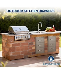 gaomon Outdoor Stainless Steel Kitchen Drawers for Kitchen Island, Patio Grill Station