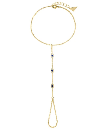 Sterling Forever Rhodium-Plated Brass Arielle Cubic Zirconia Evil Eye Hand Chain