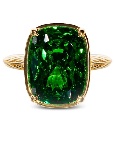 Sterling Forever Elongated Cushion Emerald Cubic Zirconia Cocktail Ring