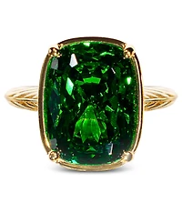 Sterling Forever Elongated Cushion Emerald Cubic Zirconia Cocktail Ring