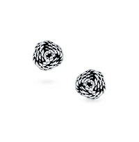 Bling Jewelry Solid Double Sided Twisted Love Knot Cufflinks for Dad Groomsmen .925 Sterling Silver Gift
