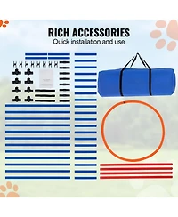 Cozito Dog Agility Training Equipment, Hurdle and Jump Ring Set with Storage Bag