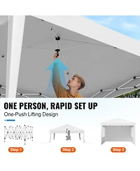 Cozito Pop Up Canopy, 10 x 10 feet Gazebo Tent with 3 Sidewalls and 2 Windows