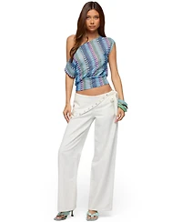 Edikted Women's Taniya Off Shoulder Zigzag Knit Top