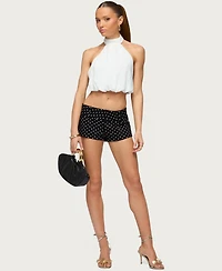 Edikted Women's Senya High Neck Bubble Halter Top