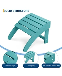 GarveeLife Set of 4 Weather-Resistant Hdpe Adirondack Ottoman Footrest for Adirondack Chair