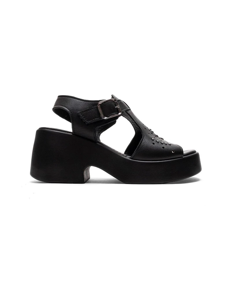 Forever & Always Shoes Women's Romina Leather Platform Sandal