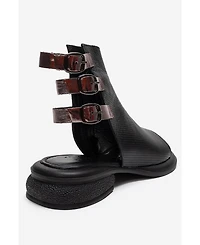 Forever & Always Shoes Women's Carina Leather Side Zip Sandal
