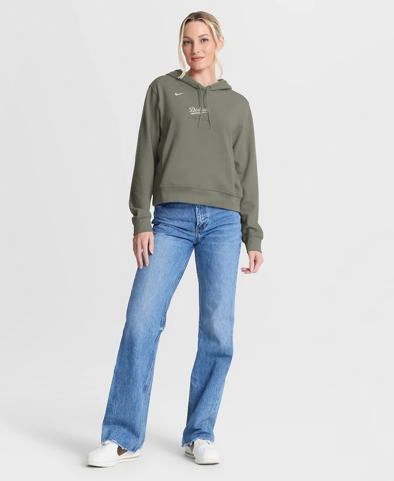 Nike Women's Olive Los Angeles Dodgers One Tri-Blend Dri-fit Hoodie