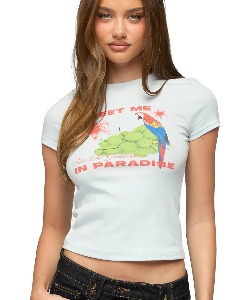 Edikted Women's Meet Me Paradise T Shirt