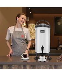 Cozito Insulated Beverage Dispenser, 2.4 Gal 9.2L Stainless Steel Server with Display