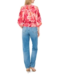 Sam & Jess Women's Cold-Shoulder Smocked-Waist Blouse