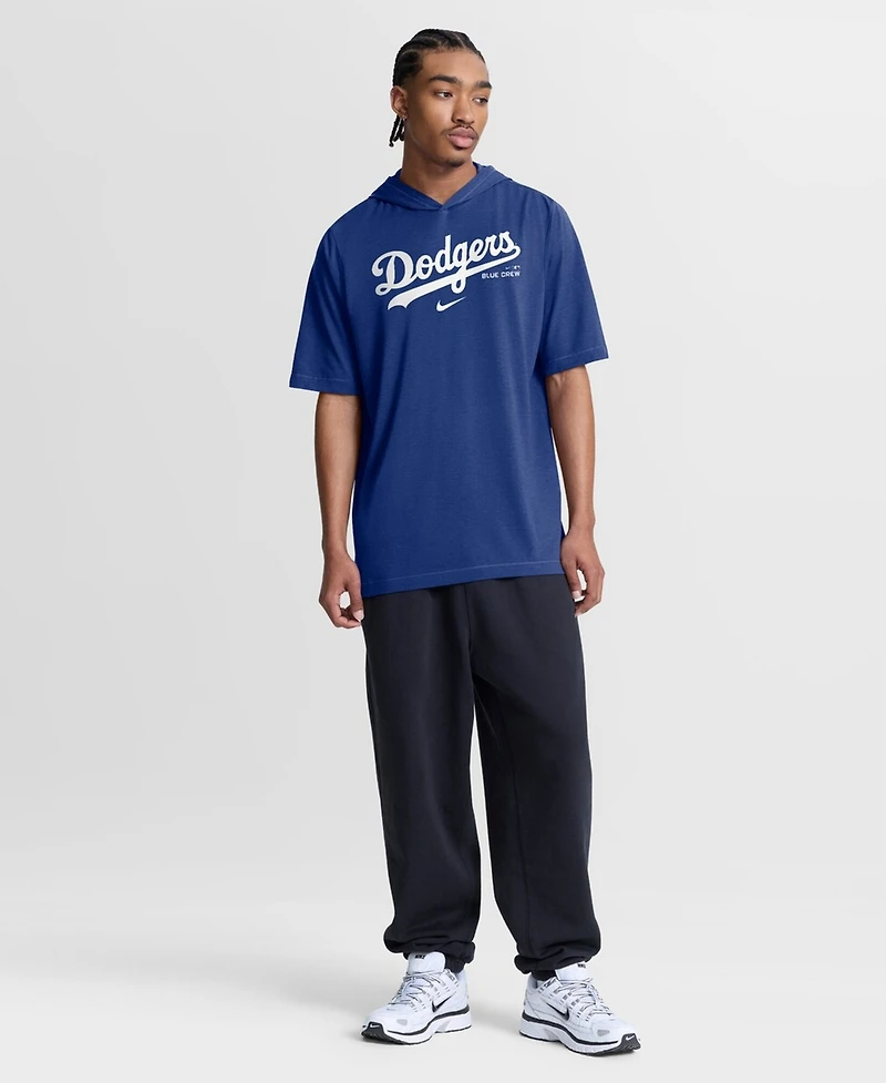 Nike Men's Royal Los Angeles Dodgers Arched Wordmark Tri-Blend Hooded T-Shirt