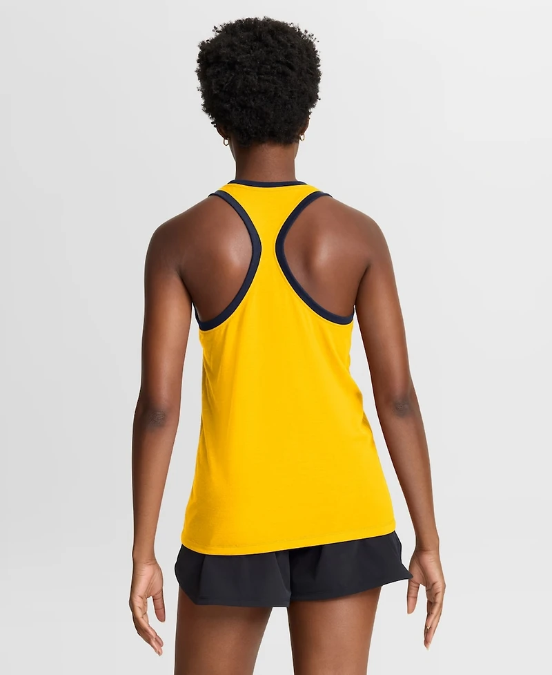 Jordan Women's Maize Michigan Wolverines Uni Name Tri-Blend Dri-fit Racerback Tank Top