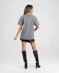 Gameday Couture Women's Gray Duke Blue Devils Iconic Edge Rhinestone V-Neck T-Shirt