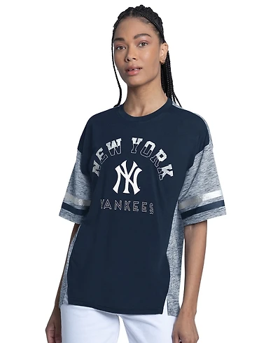 G-iii 4Her by Carl Banks Women's Navy New York Yankees Off-Season Oversized Top