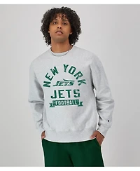 Champion Men's Heather Gray New York Jets Reverse Weave Fleece Pullover Sweatshirt