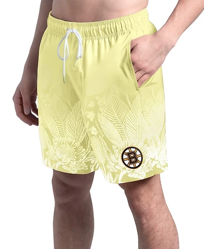 Margaritaville Men's Margaritaville Yellow Boston Bruins Lagoon Fiesta Swim Shorts