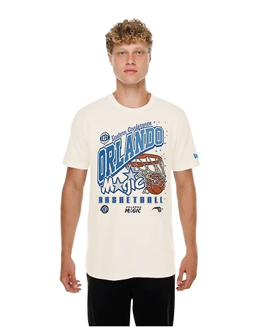 New Era Men's Cream Orlando Magic Oversized City Edition Remix Vintage T-Shirt