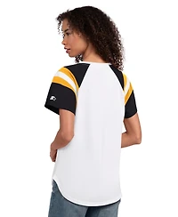 Starter Women's White Pittsburgh Steelers Game On Notch Neck T-Shirt