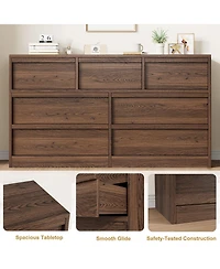 gaomon 7 Drawer Dresser for Bedroom, 54 inch Wide, Chest of Drawers with Large Storage, Wooden Organizer Living Room, Entryway