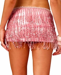 Edikted Women's Disco Barbie Sequin Fringe Mini Skort