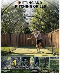 Xo 33FT Batting Cage Net with Frame, Multi-Sport Baseball Softball Golf Practice Cage for Backyard Field Training